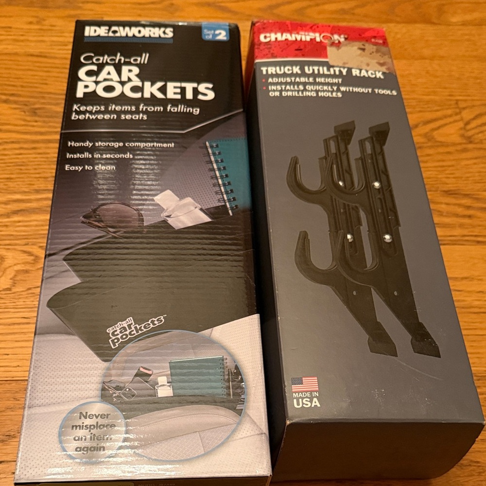 Champion Black Utility Rack and Champion Car Pockets NEW